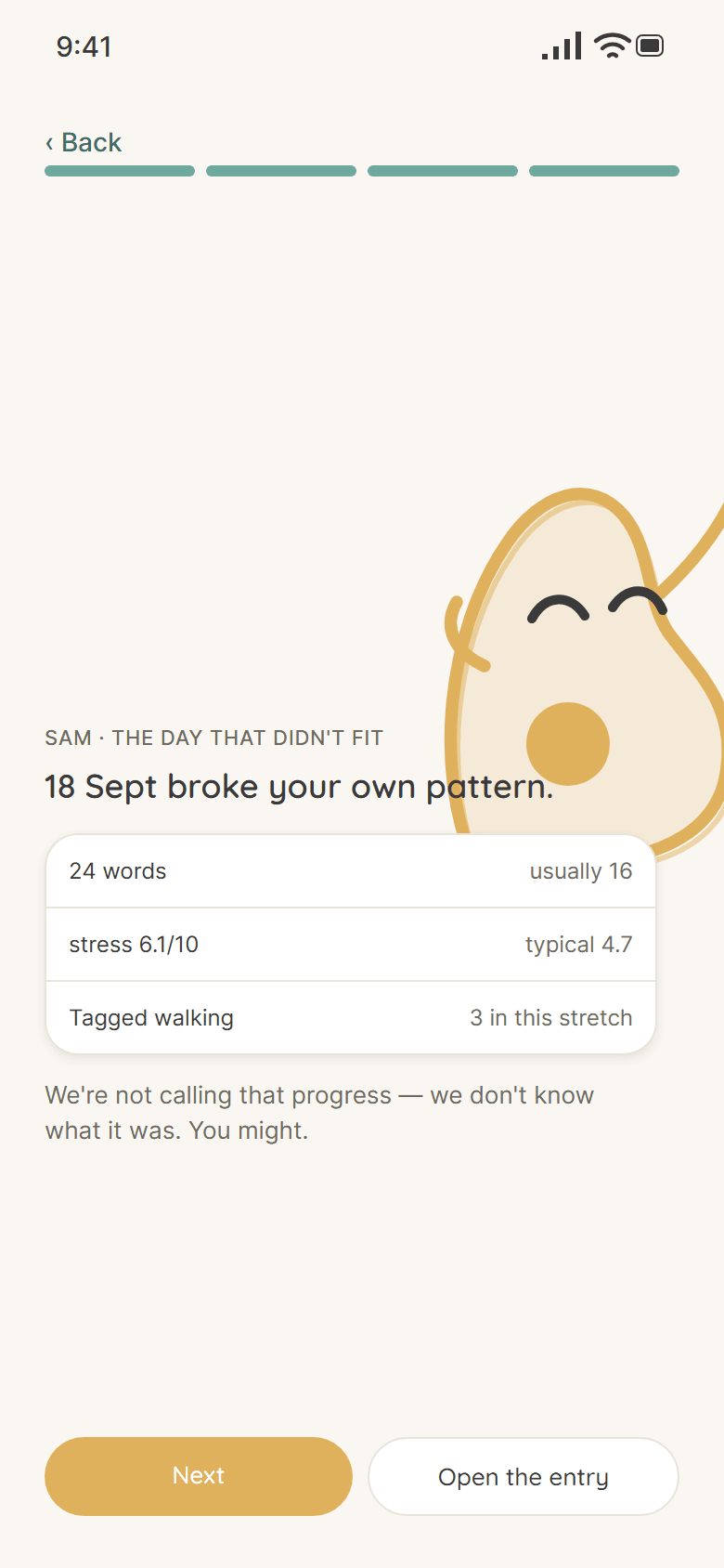 Sam, the day that didn't fit: a day that broke your own pattern